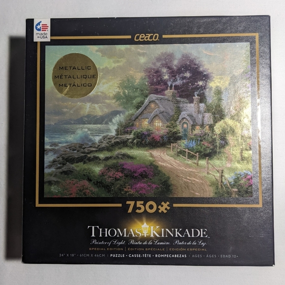 Puzzle Metallic 750 pc Nature Cottage Kinkade A New Day Dawning Special Edition - Picture 2 of 9